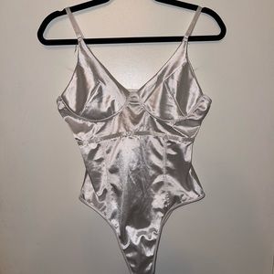 ** Satin white bodysuit **